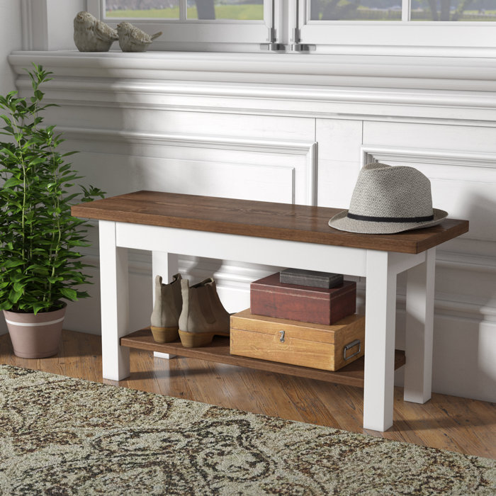 Gracie Oaks Mccardle Solid Wood Shelves Storage Bench & Reviews Wayfair